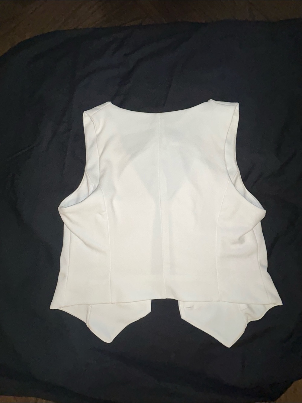 Moa Moa White Sleeveless Peplum Vest